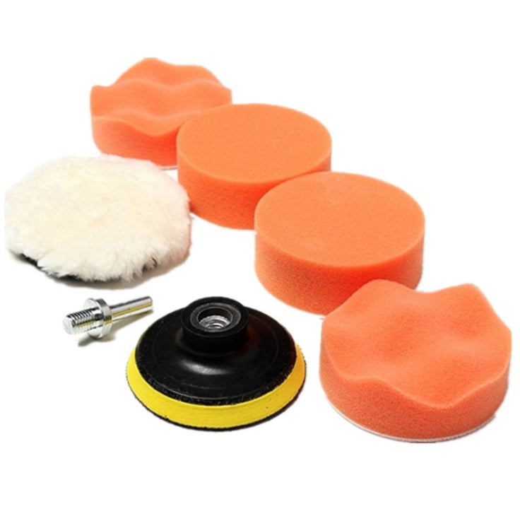 Car polishing sponge set 3 inch 7 sets of flat wave sponge wheel polishing plate wax sponge polishing wheel